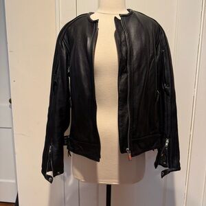 Power Trip Black Leather Motorcycle Jacket